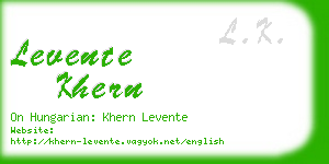 levente khern business card